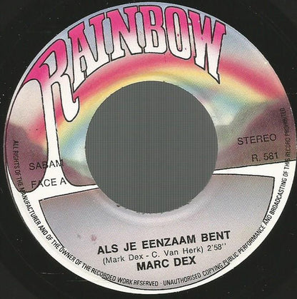 Marc Dex - Als Je Eenzaam Bent Vinyl Singles Vinyl Very Good (VG) <br> Hoes Good Plus (G+)