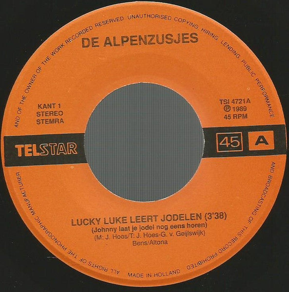 Alpenzusjes - Lucky Luke Leert Jodelen 29006 Vinyl Singles VINYLSINGLES.NL