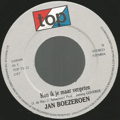 Jan Boezeroen - Ik Hou M'n Hand Boven Je Hoofd Vinyl Singles Goede Staat