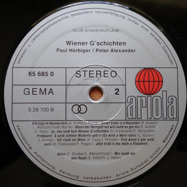 Paul Hörbiger / Peter Alexander - Wiener G'schichten (LP) 44380 Vinyl LP VINYLSINGLES.NL