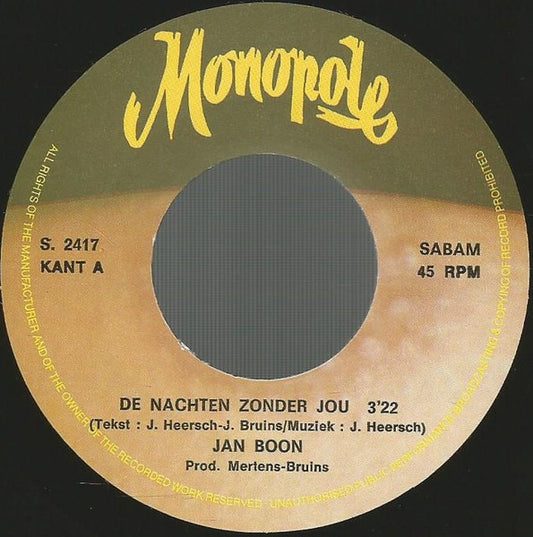 Jan Boon - De Nachten Zonder Jou 13113