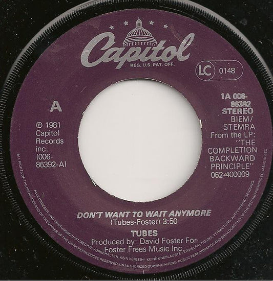 Tubes - Don't Want To Wait Anymore