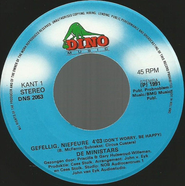 MiniStars - Gefellig, Niefeure (Don't Worry, Be Happy) Vinyl Singles Vinyl Very Good (VG) <br> Hoes Good Plus (G+)