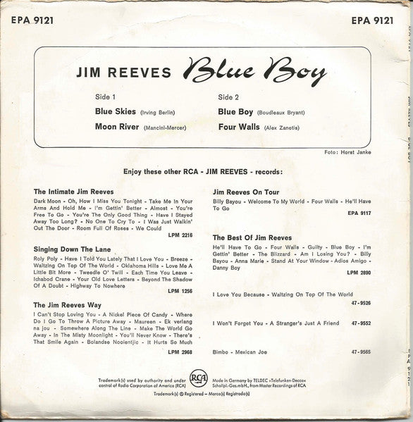 Jim Reeves - Blue Boy (EP) 03255 Vinyl Singles EP Goede Staat