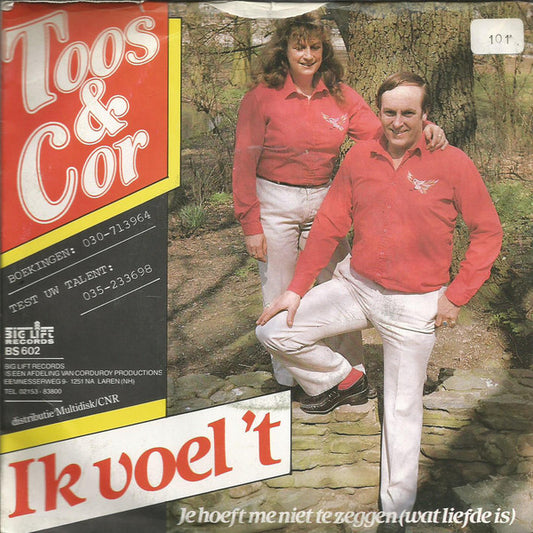 Toos & Cor - Ik Voel 't 23579 Vinyl Singles Vinyl Zeer Goed / Hoesje Goed "VINYLSINGLES.NL"