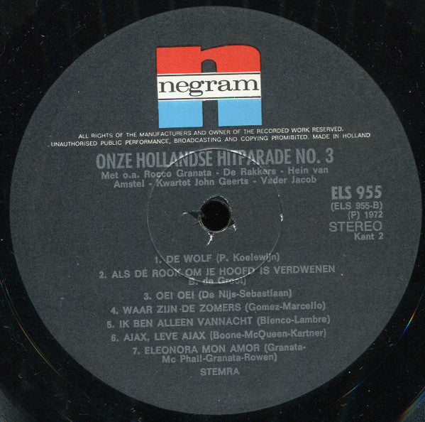 Various - Onze Hollandse Hitparade Nr. 3 (LP) 42075 Vinyl LP VINYLSINGLES.NL