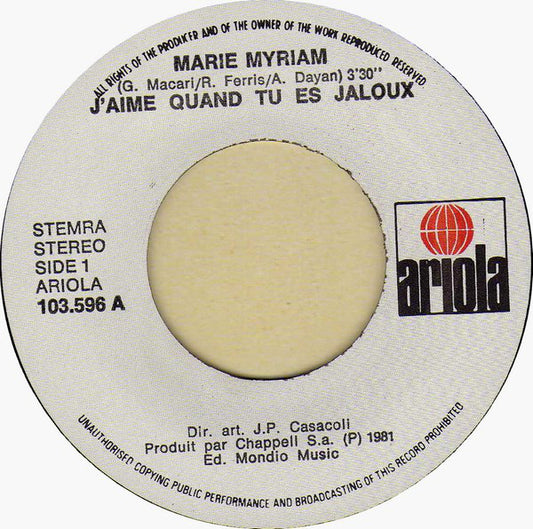 Marie Myriam - J'aime Quand Tu Es Jaloux