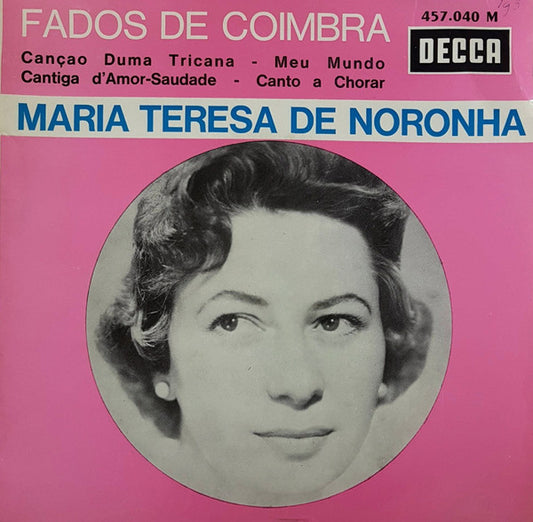 Maria Teresa de Noronha - Fados De Coimbra (EP) 19873 Vinyl Singles EP Goede Staat