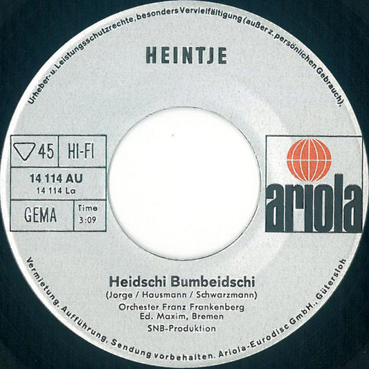Heintje - Heidschi Bumbeidschi 43514 Vinyl Singles Vinyl Zeer Goed / Hoesje Goed "VINYLSINGLES.NL"