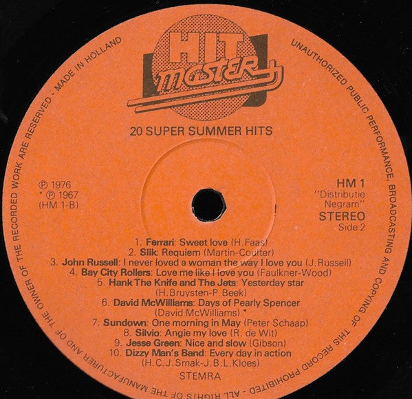 Various ‎- 20 Super Summer Hits (LP) 48355 Vinyl LP VINYLSINGLES.NL