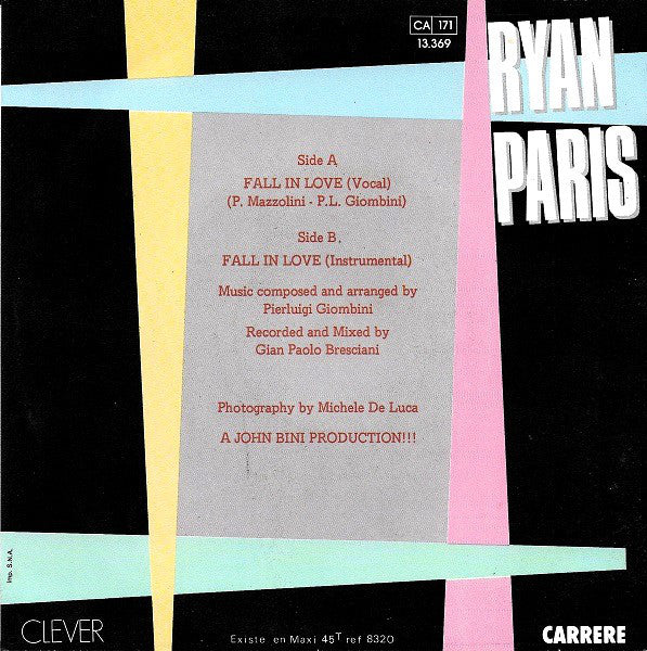 Ryan Paris - Fall In Love Vinyl Singles VINYLSINGLES.NL