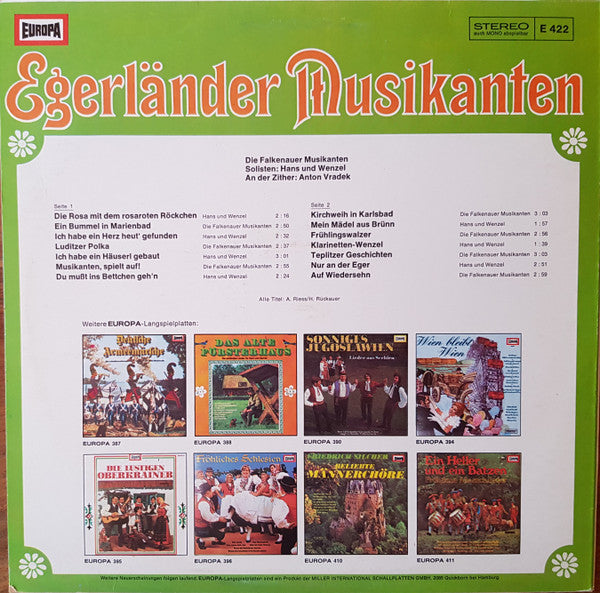 Falkenauer Musikanten Solisten: Hans Und Wenzel An Der Zither: Anton Vradek - Egerländer Musikanten (LP) 49198 Vinyl LP Goede Staat