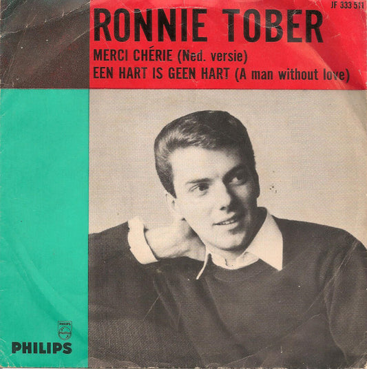 Ronnie Tober - Merci Chérie (Ned. Versie) Vinyl Singles Vinyl Very Good (VG) <br> Hoes Good Plus (G+)