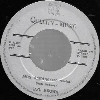 P.C. Brown - Mon Amour 14289 Vinyl Singles VINYLSINGLES.NL
