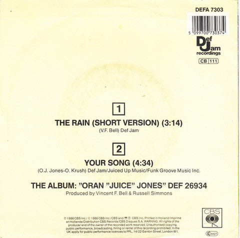 Oran 'Juice' Jones - The Rain 14061 17615 18163 21386 Vinyl Singles VINYLSINGLES.NL