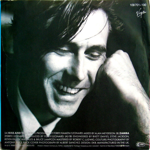 Bryan Ferry - Kiss And Tell Vinyl Singles Vinyl Very Good (VG) <br> Hoes Good Plus (G+)