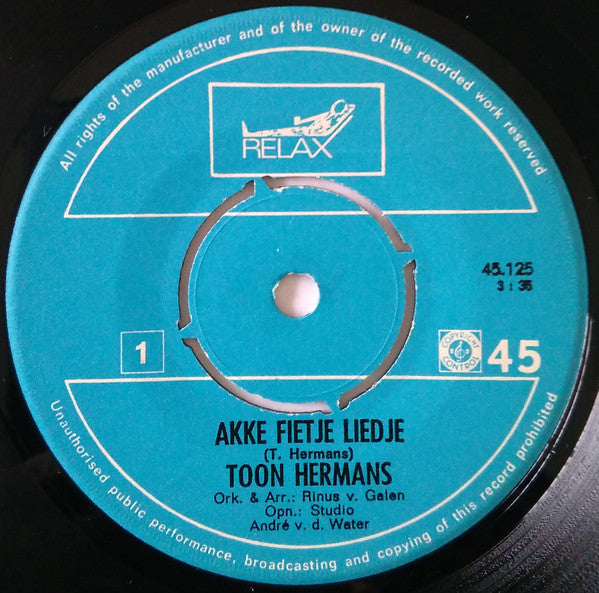 Toon Hermans - Akke Fietje Vinyl Singles VINYLSINGLES.NL