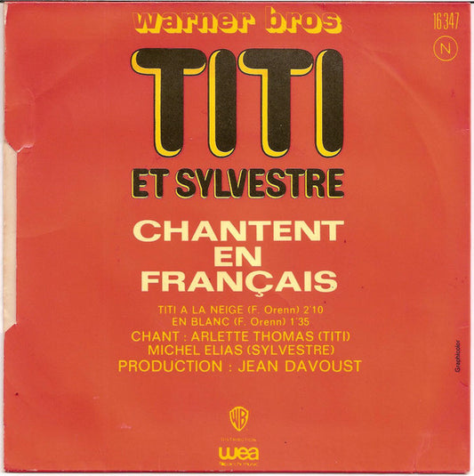 Arlette Thomas / Michel Elias - Titi Et Sylvestre Chantent En Français 40338 Vinyl Singles Vinyl Zeer Goed / Hoesje Goed "VINYLSINGLES.NL"