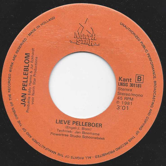 Jan Pelleblom - Dit Is De B-Kant Vinyl Singles Vinyl Very Good (VG) <br> Hoes Good Plus (G+)