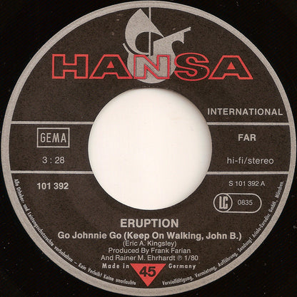 Eruption - Go Johnnie Go (Keep On Walking, John B.) 24862 Vinyl Singles Goede Staat