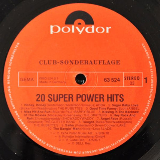 Various - 20 Super Power Hits (LP) Vinyl LP Vinyl Zeer Goed / Hoesje Goed "VINYLSINGLES.NL"