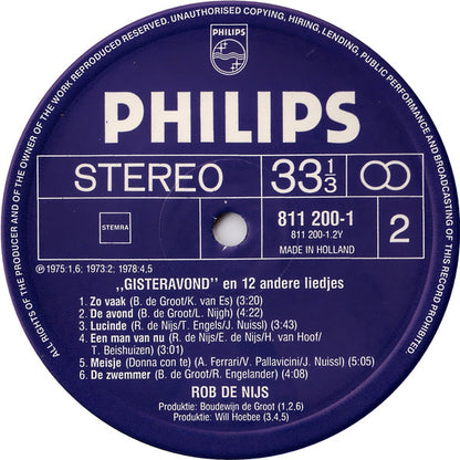 Rob de Nijs - Gisteravond En 12 Andere Liedjes (LP) 47080 Vinyl LP VINYLSINGLES.NL