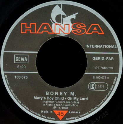 Boney M. - Mary's Boy Child 37181 16062 30673 30363 28121 27830 27999 01651 11332 12222 06387 10556 Vinyl Singles Goede Staat