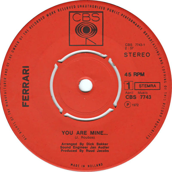 Ferrari - You Are Mine 11251 27402 13376 29364 Vinyl Singles VINYLSINGLES.NL