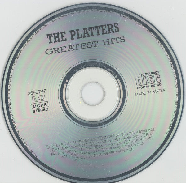 Platters - Greatest Hits (CD) Compact Disc VINYLSINGLES.NL
