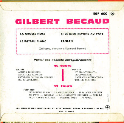 Gilbert Bécaud - La Grosse Noce (EP) 27586 Vinyl Singles EP Goede Staat