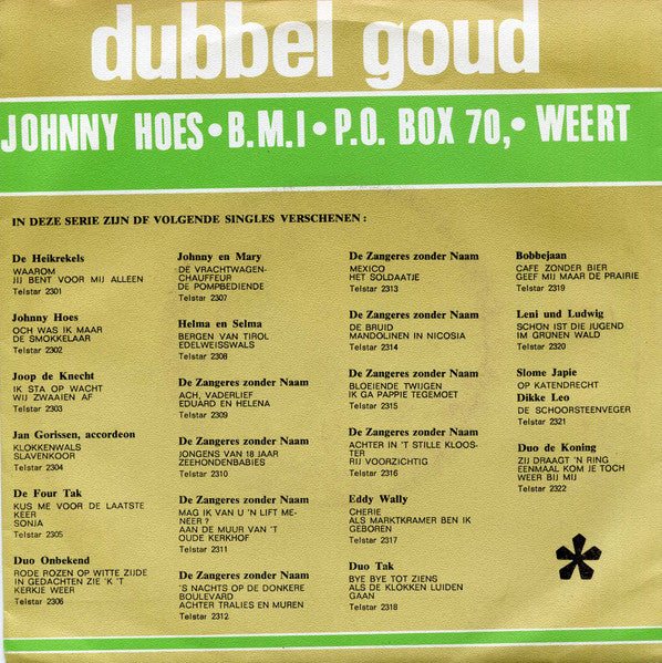Johnny Hoes - Och Was Ik Maar 37466 Vinyl Singles VINYLSINGLES.NL