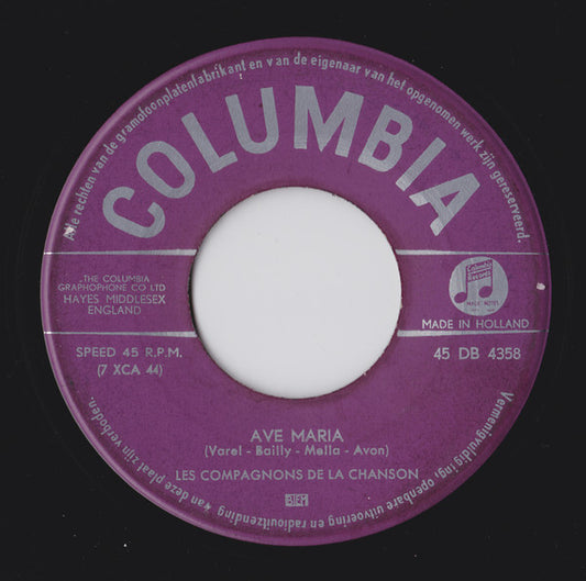 Compagnons De La Chanson - The Three Bells Vinyl Singles Vinyl Zeer Goed / Hoesje Generic "VINYLSINGLES.NL"