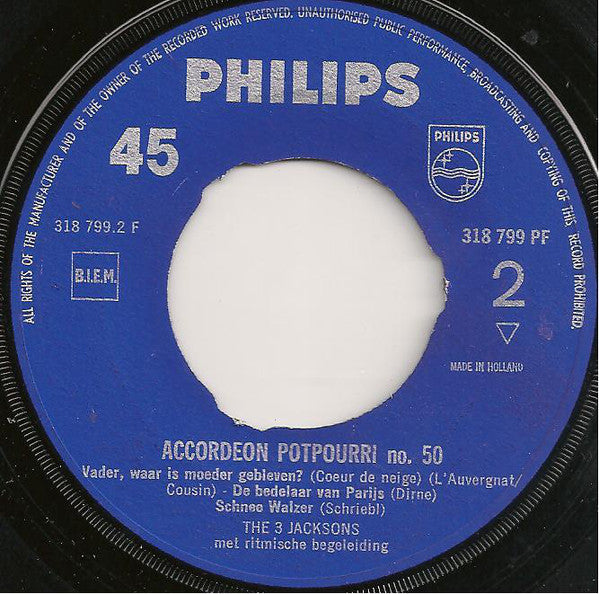 3 Jacksons - Accordeon Potpourri No. 50 Vinyl Singles Goede Staat