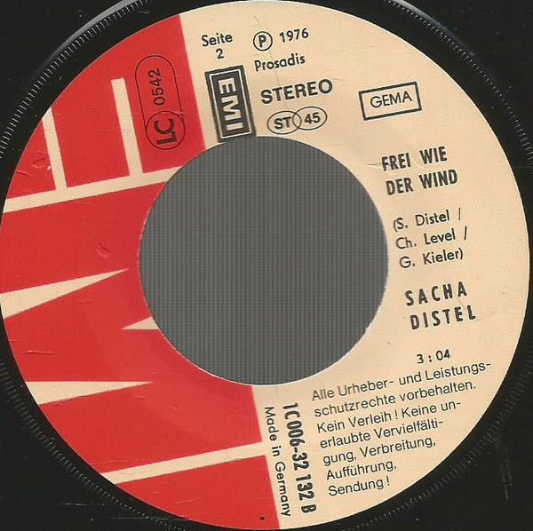 Sacha Distel - Sylvia's Mutter Sagt Vinyl Singles Vinyl Very Good (VG) <br> Hoes Good Plus (G+)