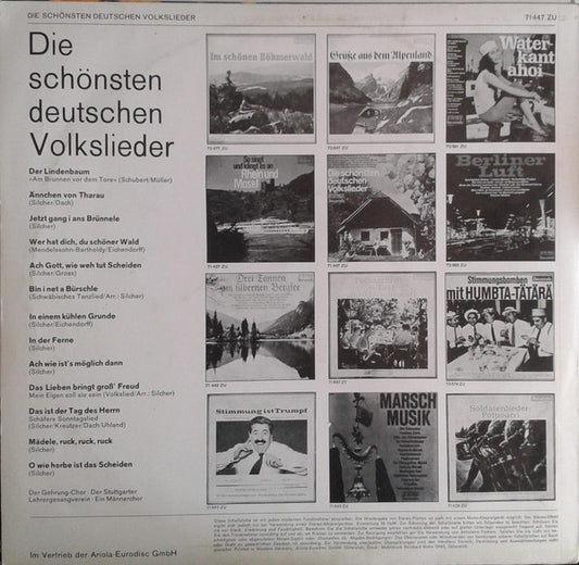Gehrung-Chor, Stuttgarter Lehrergesangverein - Die Schönsten Deutschen Volkslieder (LP)