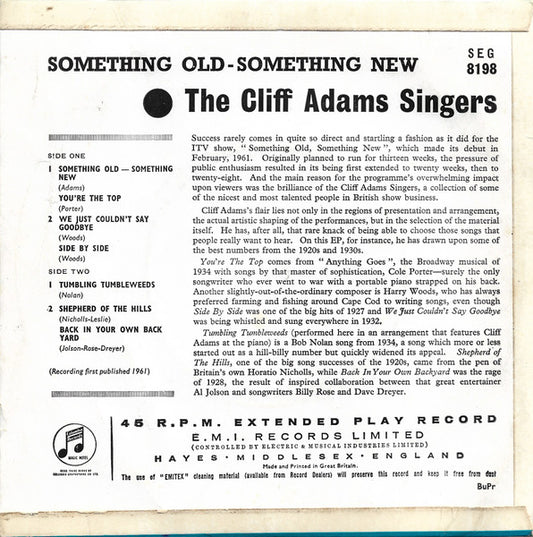 Cliff Adams Singers - Something Old - Something New