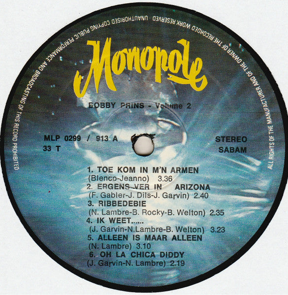 Bobby Prins – Bobby Prins Vol. 2 (LP) 49365 Vinyl LP VINYLSINGLES.NL