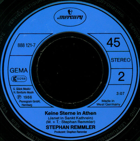 Stephan Remmler - Keine Sterne In Athen 16485 33360 18680 Vinyl Singles VINYLSINGLES.NL