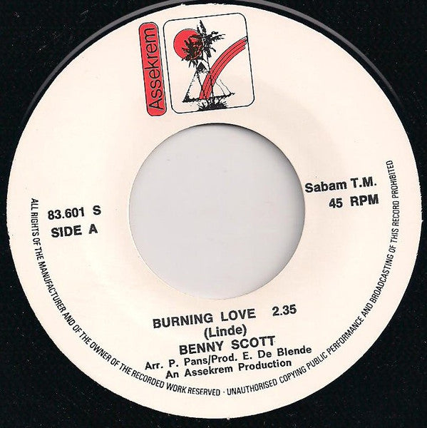 Benny Scott - Burning Love 30425 Vinyl Singles Goede Staat