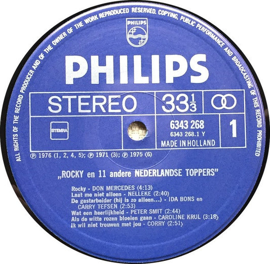 Various - Rocky En 11 Andere Nederlandse Toppers! (LP) Vinyl LP Vinyl Zeer Goed / Hoesje Goed "VINYLSINGLES.NL"