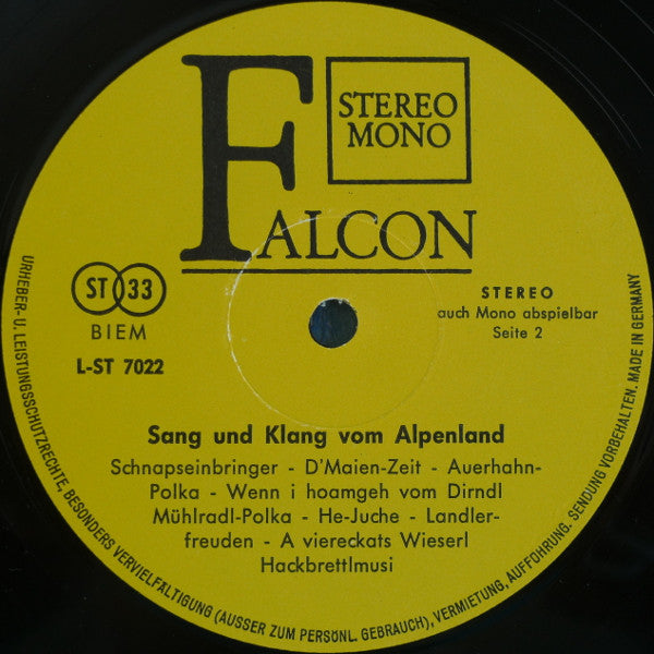 Unknown Artist - Sang Und Klang Vom Alpenland (LP) 41117 Vinyl LP VINYLSINGLES.NL