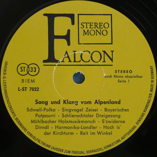 Unknown Artist - Sang Und Klang Vom Alpenland (LP) 41117 Vinyl LP VINYLSINGLES.NL