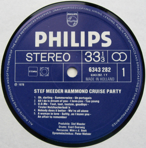 Stef Meeder - Hammond Cruise Party (LP) 42661 Vinyl LP Goede Staat