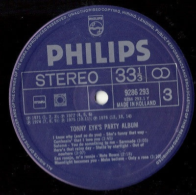 Tonny Eyk - Tonny Eyk's Party Album (LP) 41345 Vinyl LP VINYLSINGLES.NL
