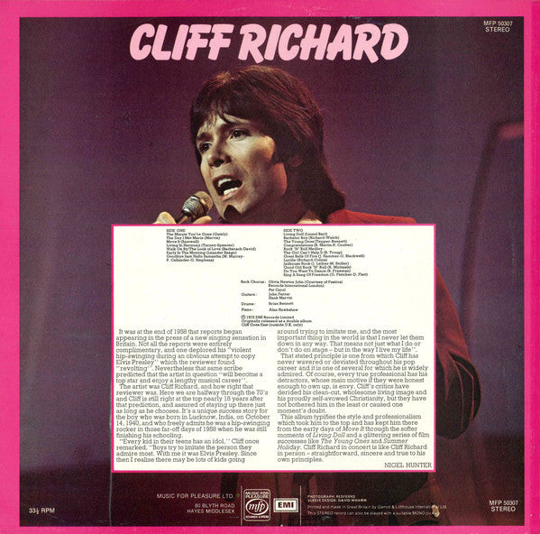 Cliff Richard - Live! (LP) Vinyl LP VINYLSINGLES.NL