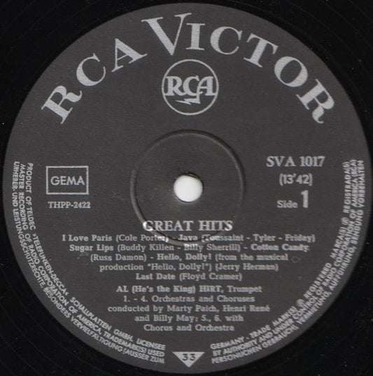 Al Hirt - Great Hits (LP) Vinyl LP Vinyl Zeer Goed / Hoesje Goed "VINYLSINGLES.NL"