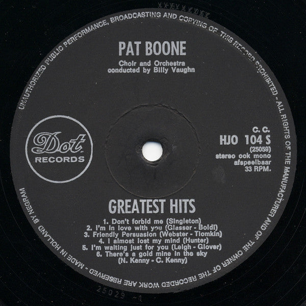 Pat Boone - Greatest Hits (LP) 41846 Vinyl LP Goede Staat