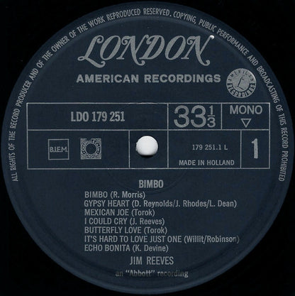 Jim Reeves - Bimbo (LP) 49448 Vinyl LP VINYLSINGLES.NL