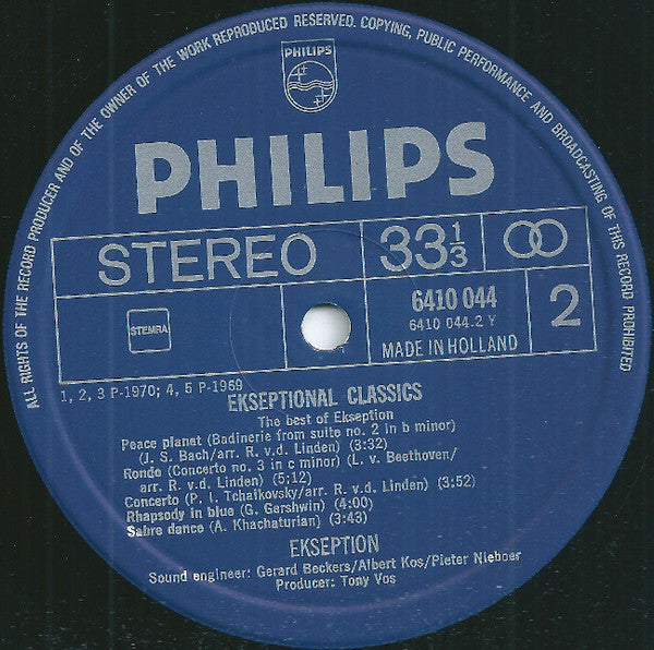 Ekseption - Ekseptional Classics - The Best Of Ekseption (LP) 44055 40582 41160 Vinyl LP VINYLSINGLES.NL