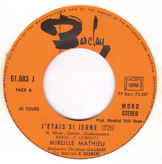 Mireille Mathieu - J'etais Si Jeune